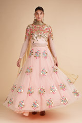 Blush Net Lehenga with Mirror2403 video